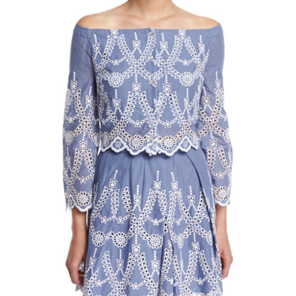 Kendall + Kylie 100% Cotton Embroidered Skirt Set